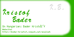 kristof bader business card